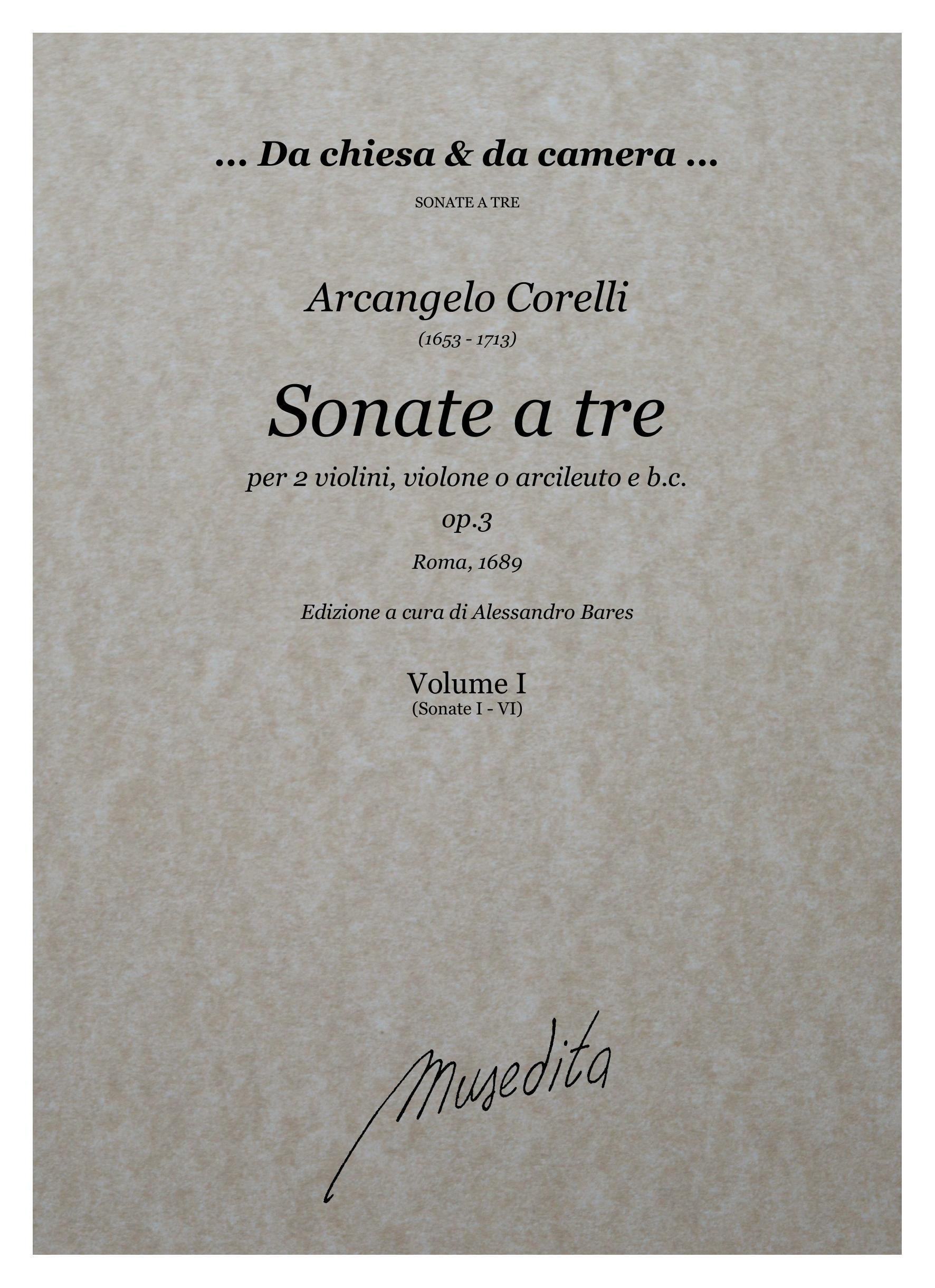 A.Corelli: Sonate a tre op.3 (Roma, 1689)