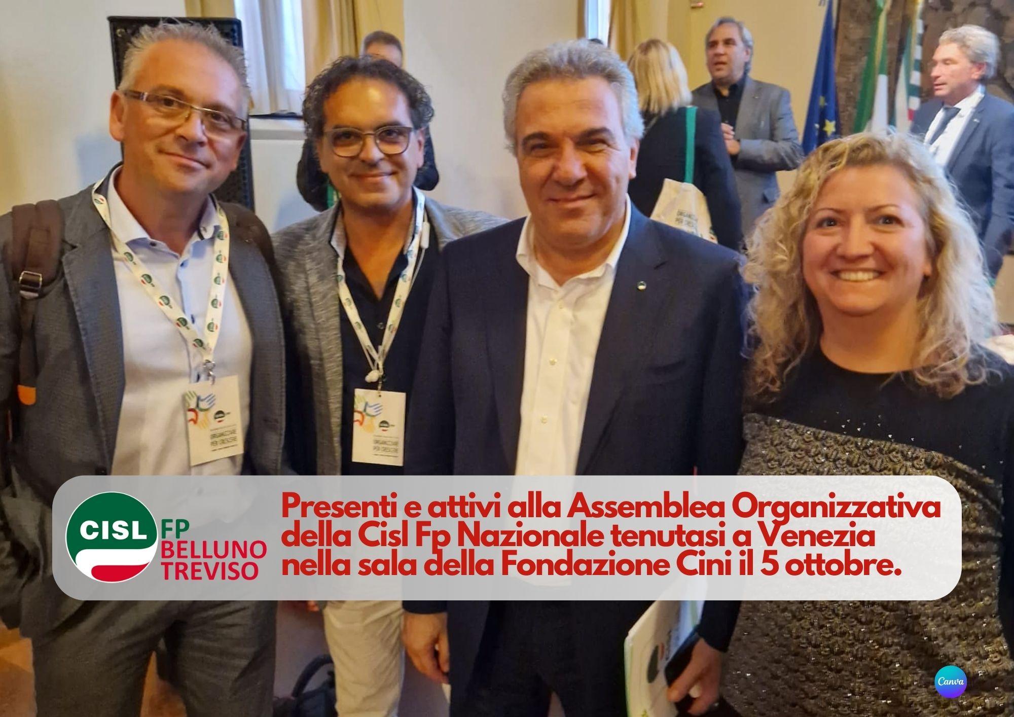 CISL FP Belluno Treviso. Presenti e attivi alla Assemblea Organizzativa CISL FP nazionale a Venezia