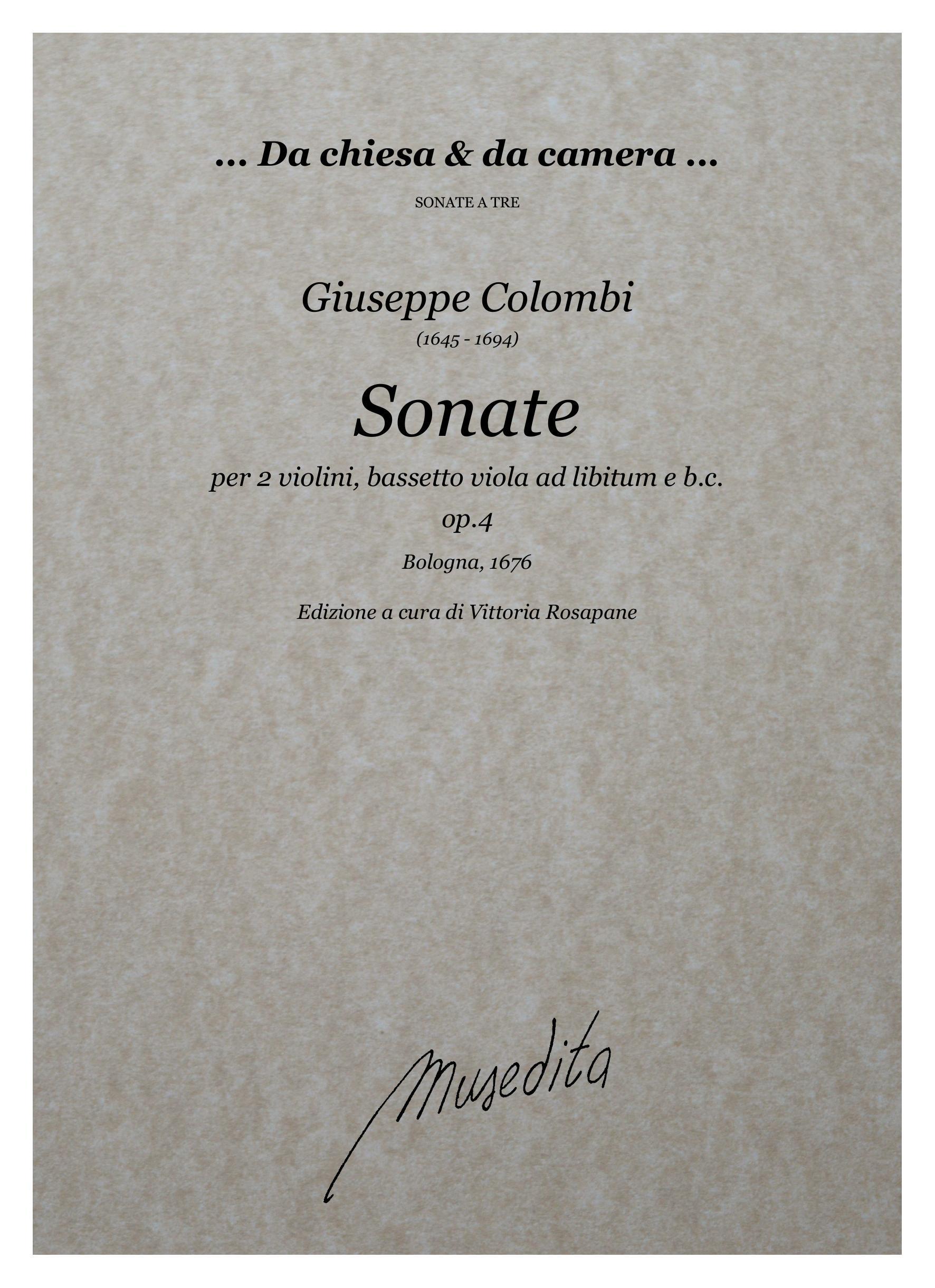 G.Colombi: Sonate op.4 (Bologna, 1676)