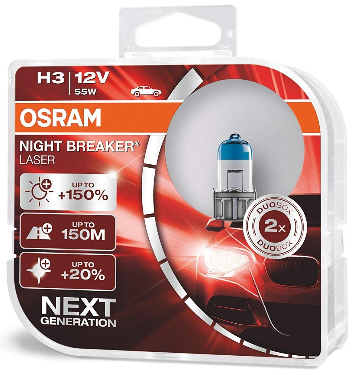 Lampade OSRAM H3 NIGHT BREAKER® LASER Duo Box +150%