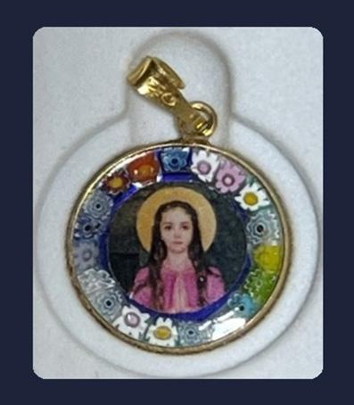 St. Philomena  original Murano glass medal