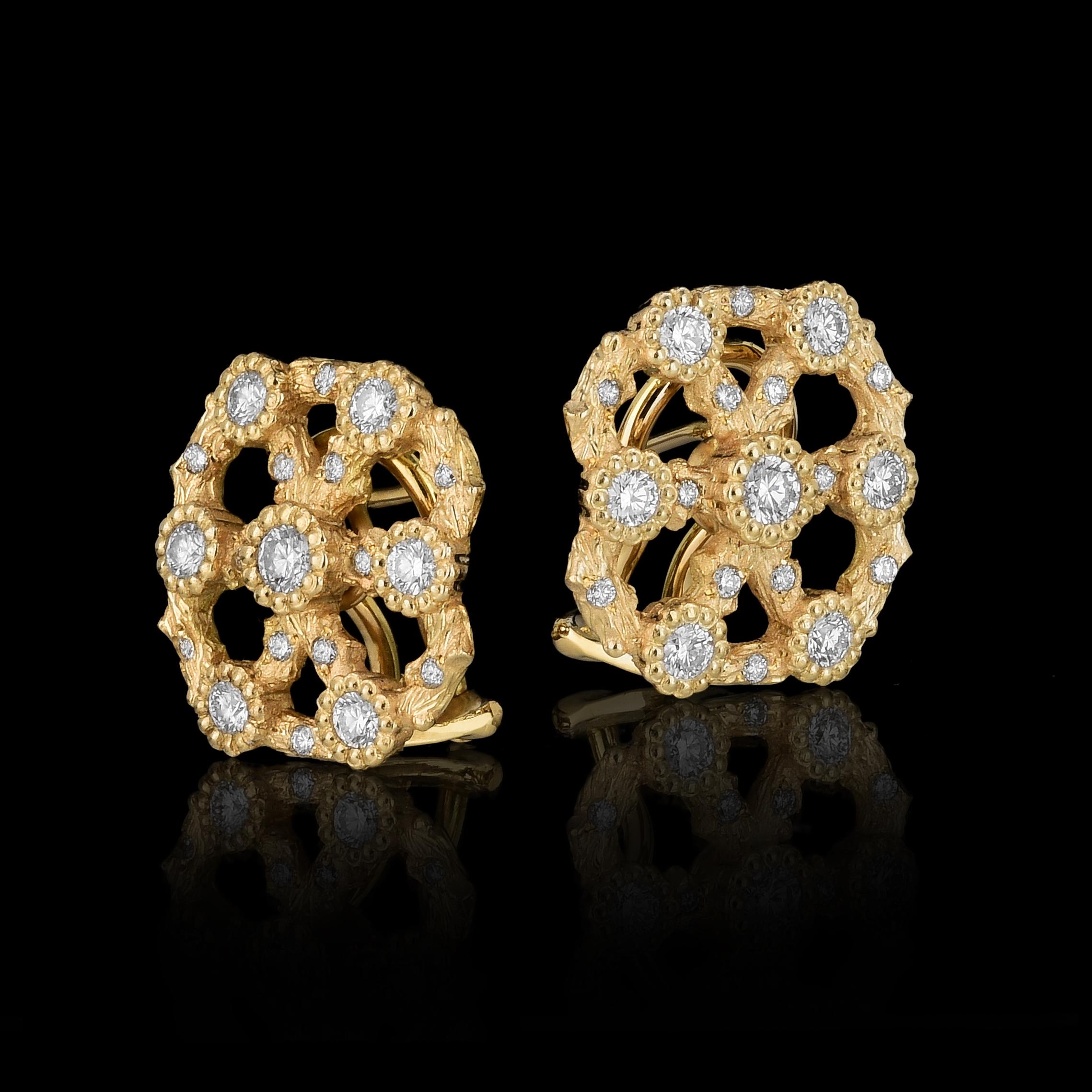 18kt yellow gold with natural white diamonds