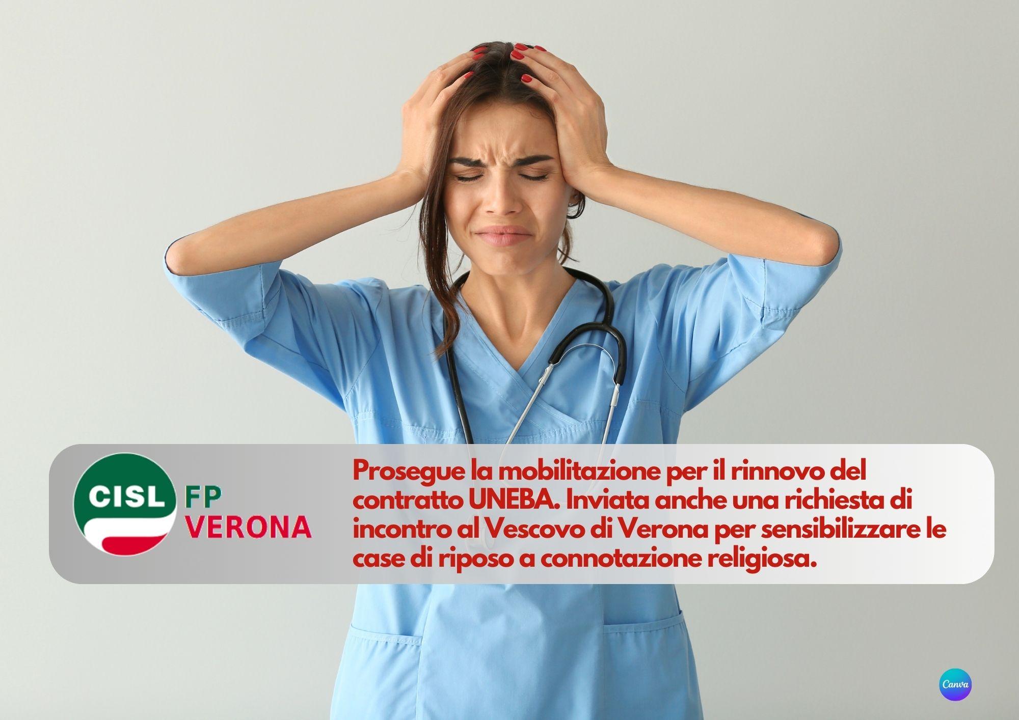 CISL FP Verona. Mobilitazione rinnovo contratto UNEBA. Richiesta d'incontro anche al Vescovo di Verona