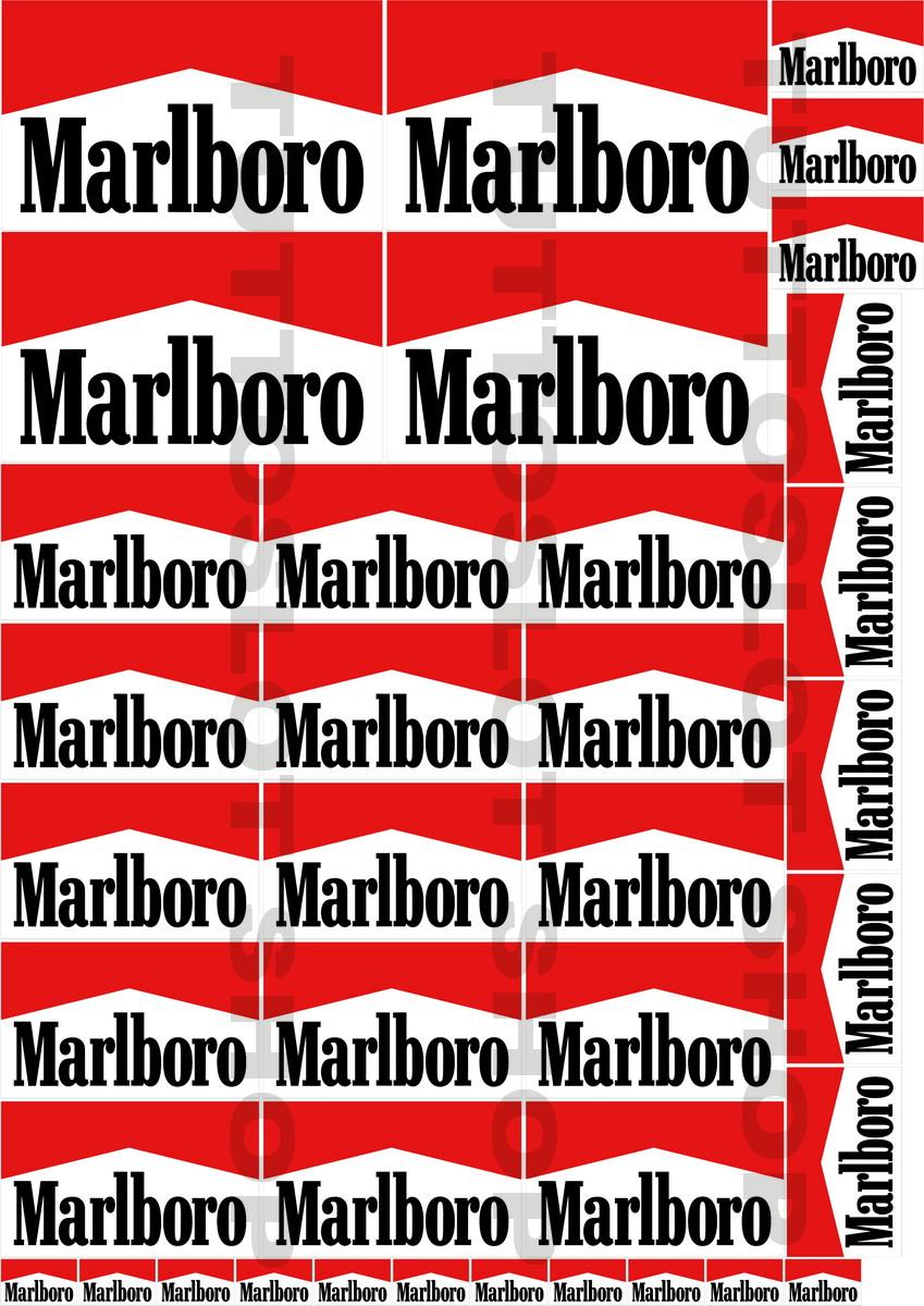Foglio adesivi in vinile con logo MARLBORO - Self adhesive vinyl MARLBORO logo sticker
