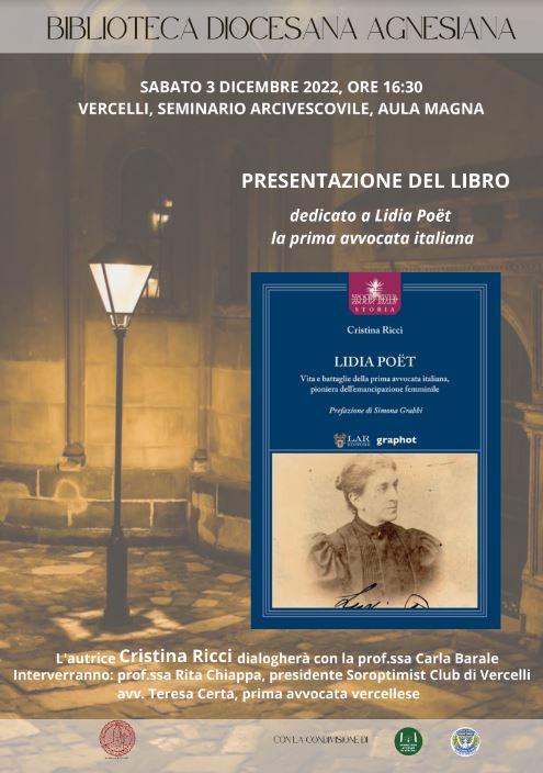 Lidia Poët, Biblioteca diocesana agnesiana, vercelli