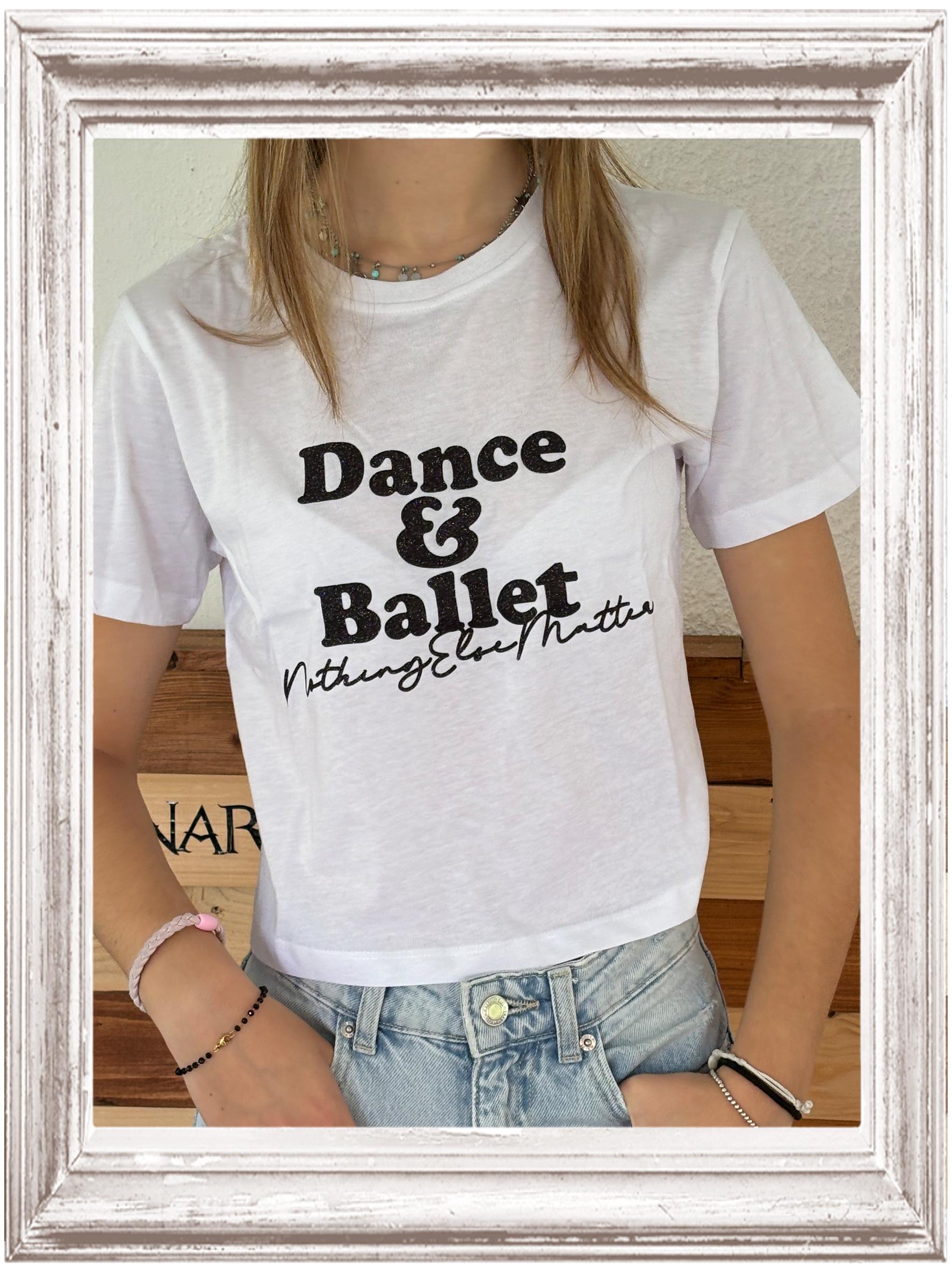 Crop top dance&ballet nero, bianco