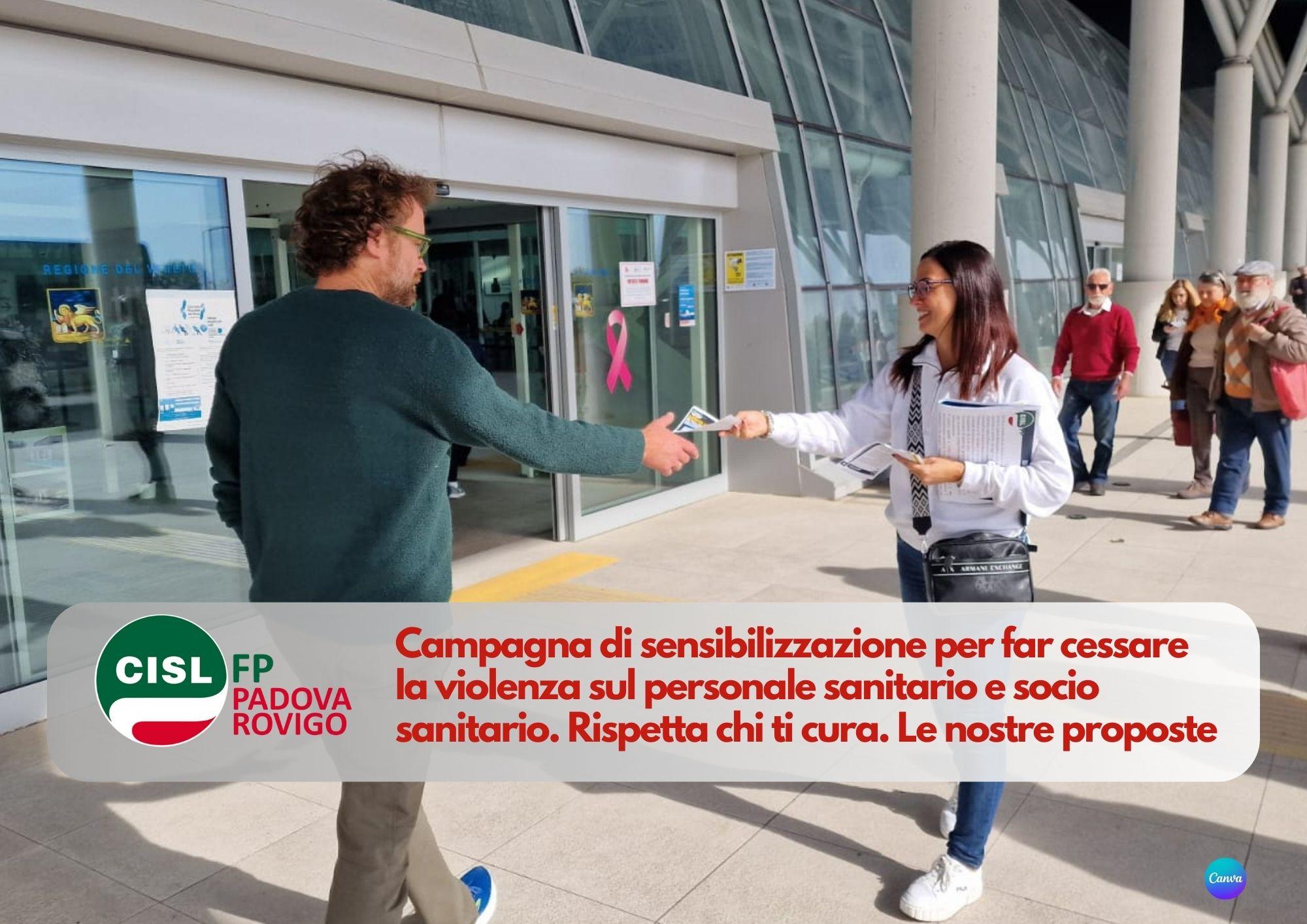 CISL FP Padova Rovigo. Importante iniziativa per dire no alla violenza sul personale sanitario