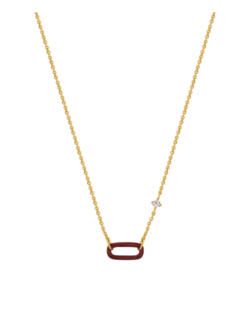 Claret red Ebamel Gold Link Necklace Ania Haie