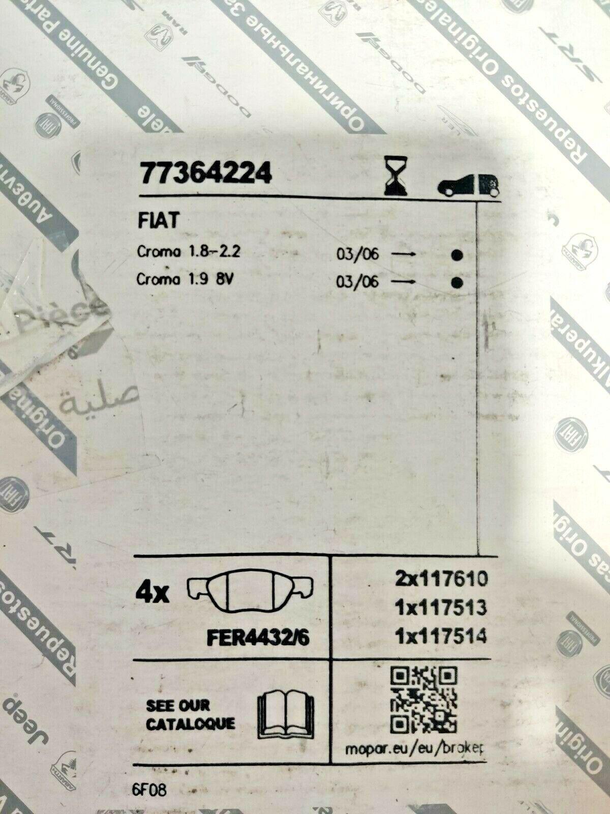 FCA set pastiglie anteriori originali Fiat Croma II 77364224