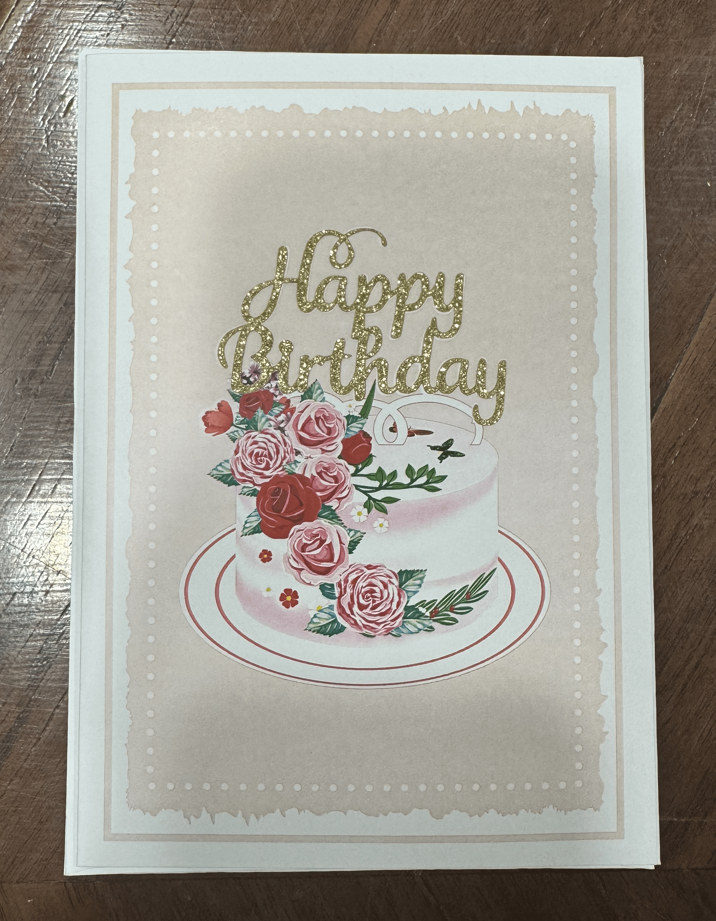 Birthday Cake Rose Pop-Up Card