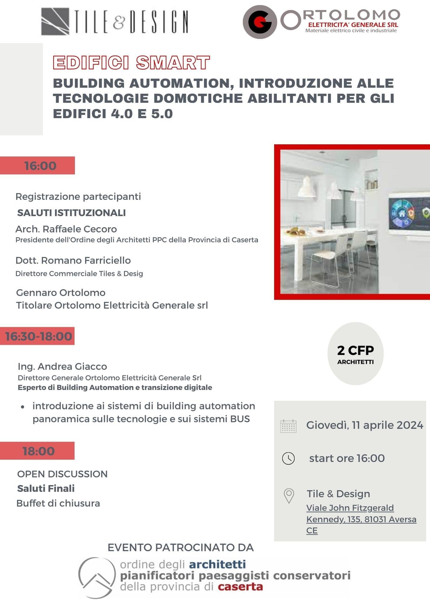 Seminario Formativo per Architetti sulla Building Automation.