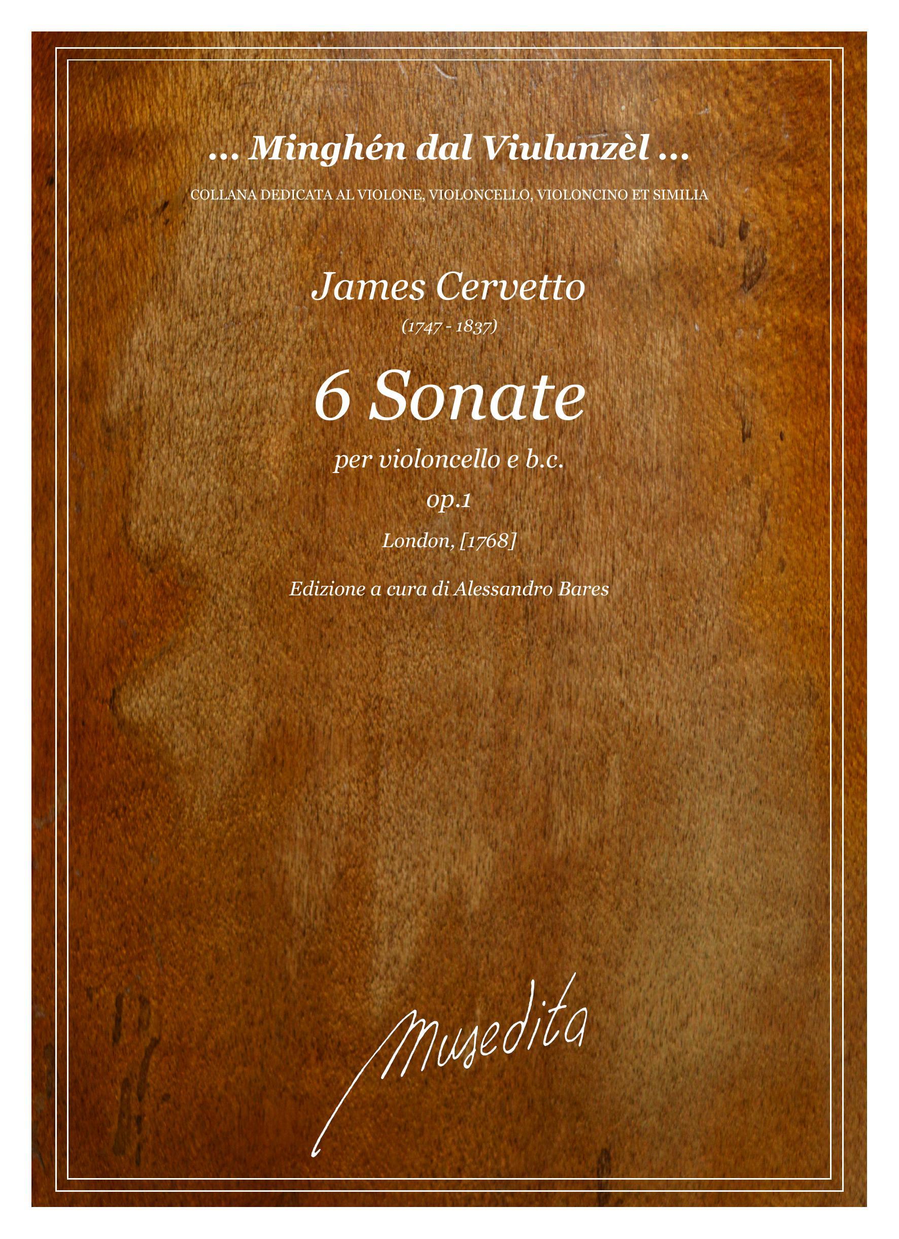 J.Cervetto: 6 Sonate op.1 (London, [1768])