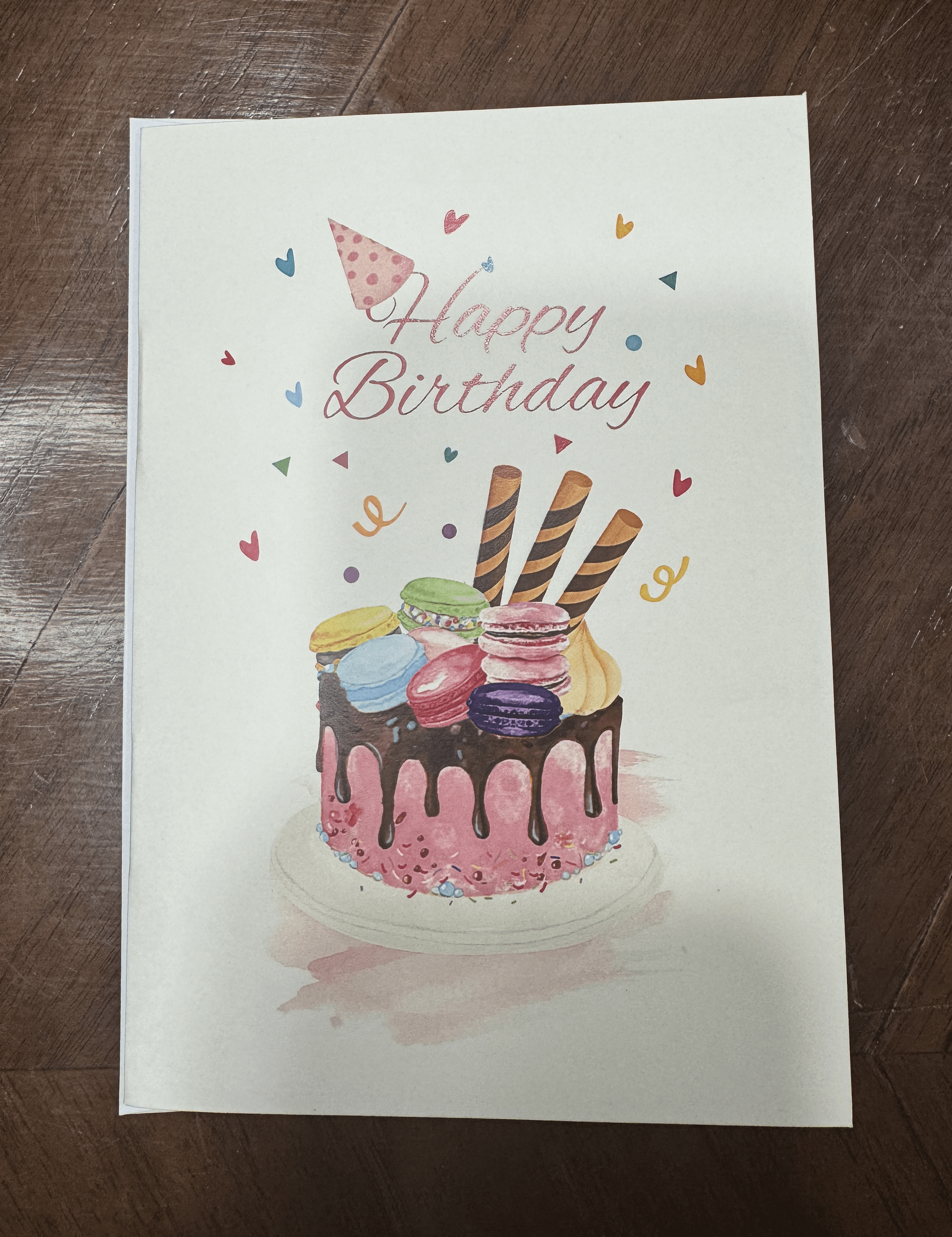 Birthday Cake Macarons Pop-Up Card
