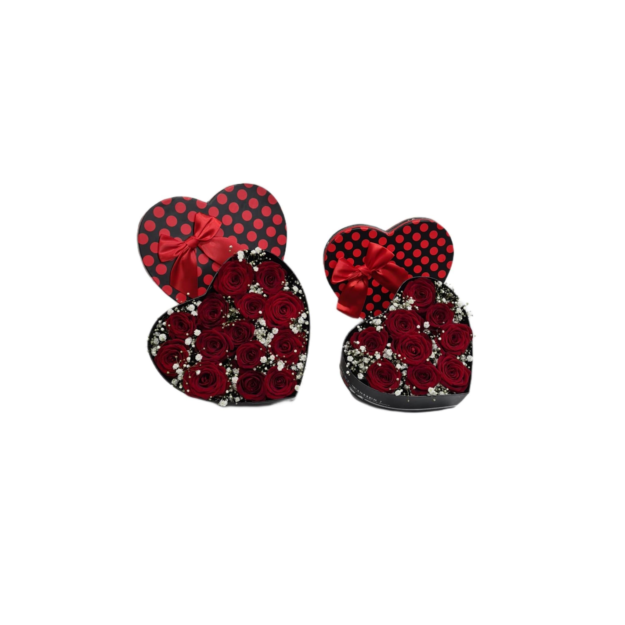 Cuore pois con rose vere