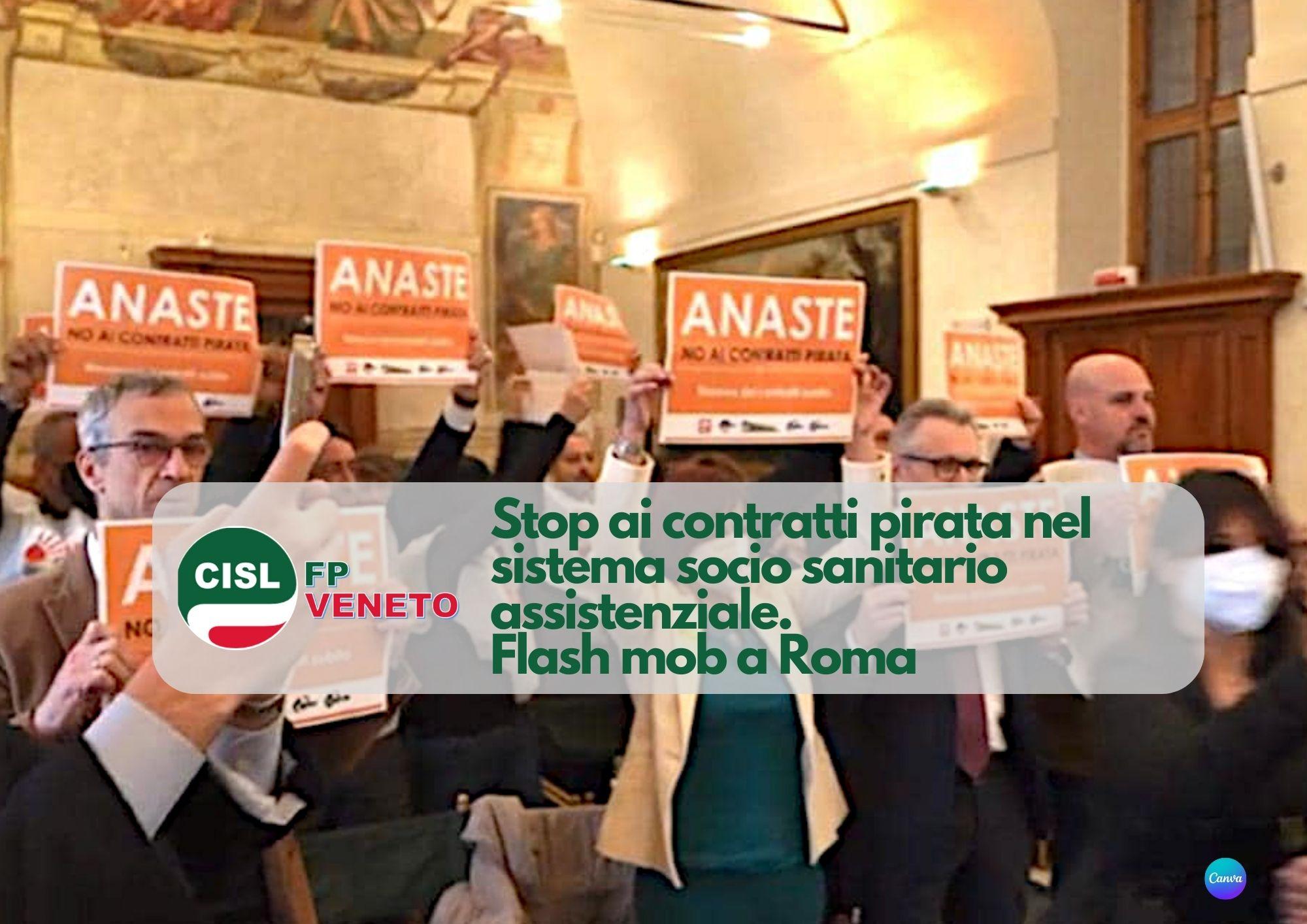 CISL FP Veneto. Stop ai contratti pirata nel sistema socio sanitario assistenziale. Flash mob a Roma