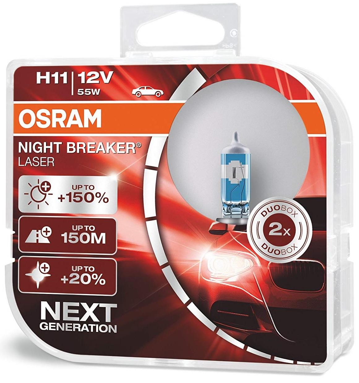 Lampade OSRAM H11 NIGHT BREAKER® LASER Duo Box +150%