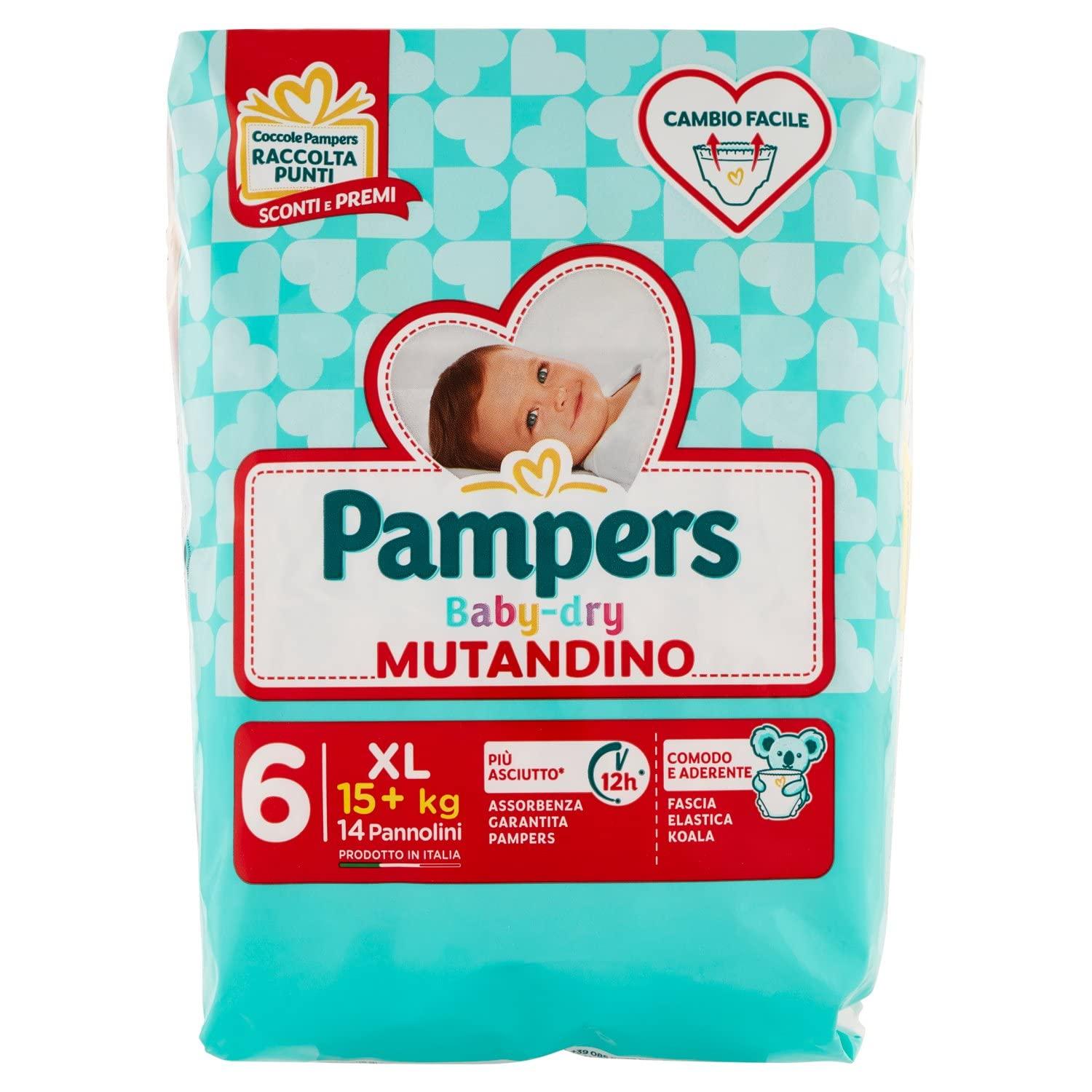 15 Pannolini Pampers Baby Dry Mutandino taglia 6 offerta