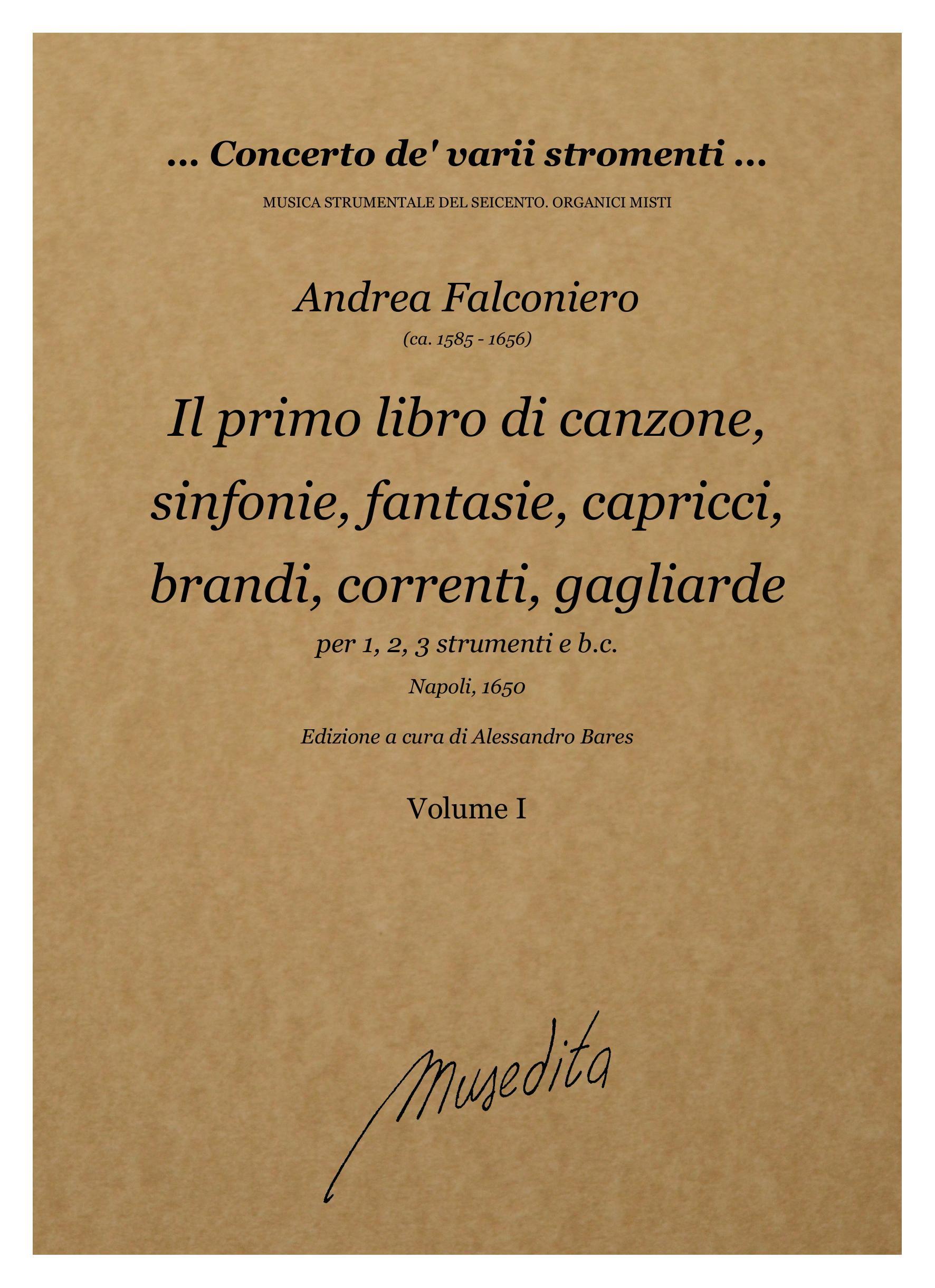 A.Falconiero: Il primo libro di canzone, sinfonie, fantasie, capricci, brandi, correnti, gagliarde,