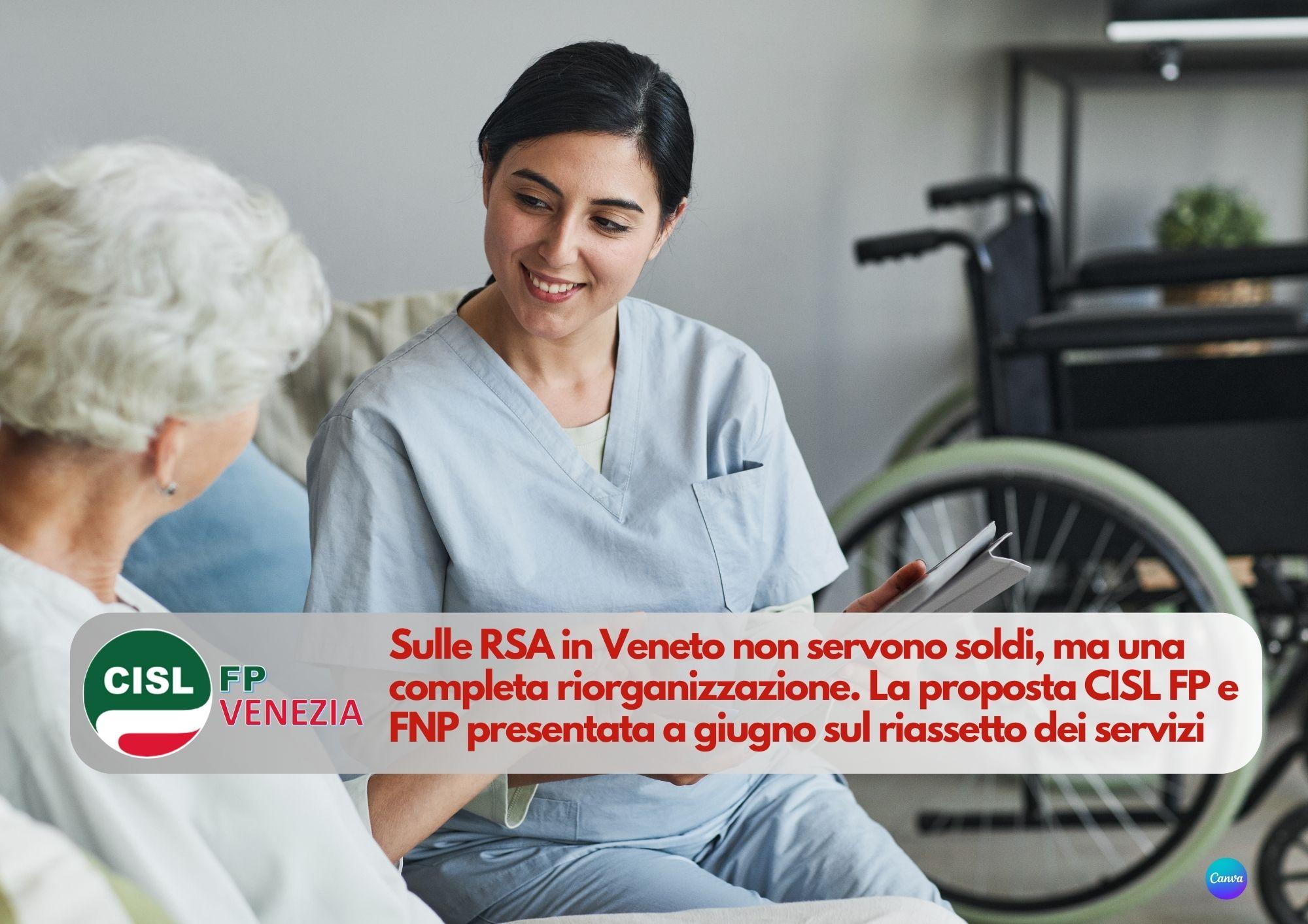 CISL FP Venezia. RSA: non servono soldi, ma una completa riorganizzazione. La proposta CISL FP e FNP