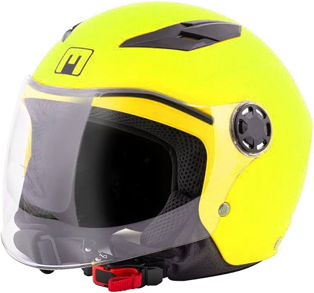 CASCO MPH JET ONE DOPPIA VISIERA MATT GREY BELFAST GIALLO OPACO