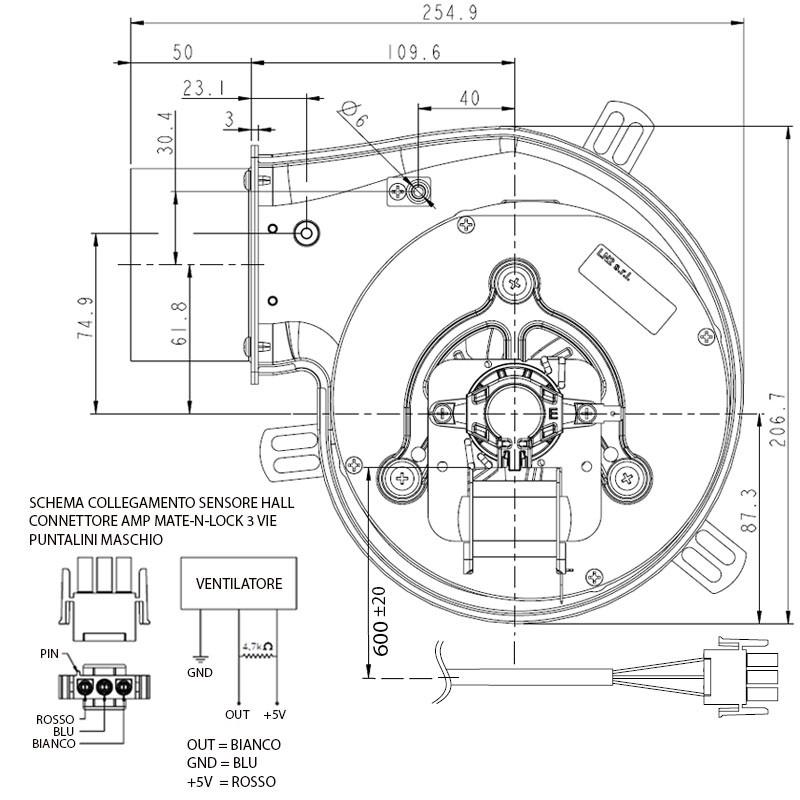 14706001 Estrattore - aspiratore fumi per stufe a pellet. LN2 NATALINI SIT GROUP