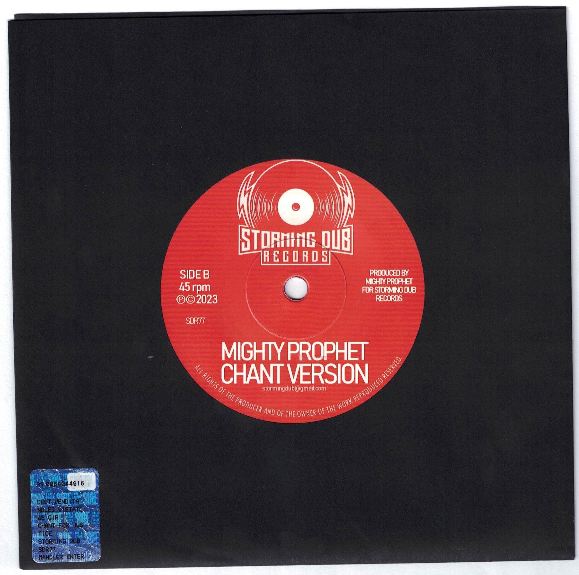 CHANT FOR JUSTICE Digistep meets Mighty Prophet STORMING DUB 7 inch