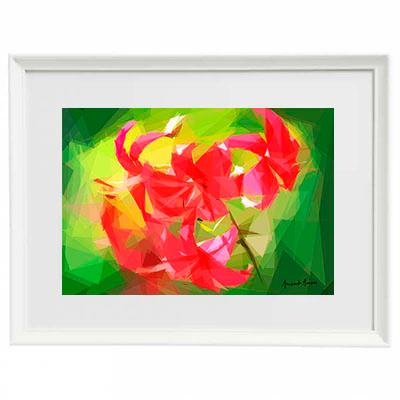 Flowers Collection - Red in green, n.9