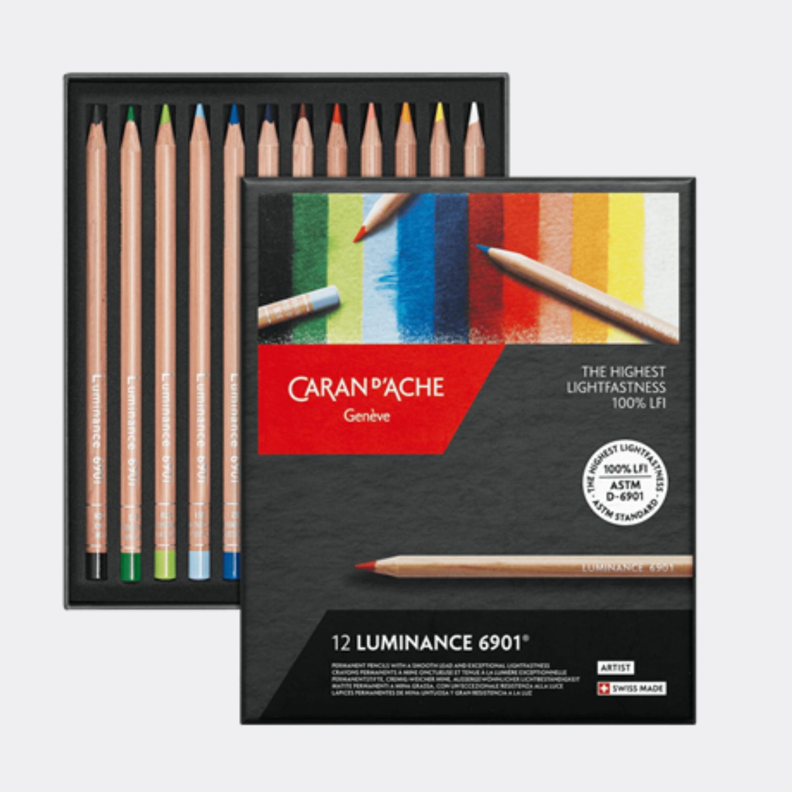 CARAN D'ACHE Genève - Luminance 6901 - Set 12 matite colorate permanenti