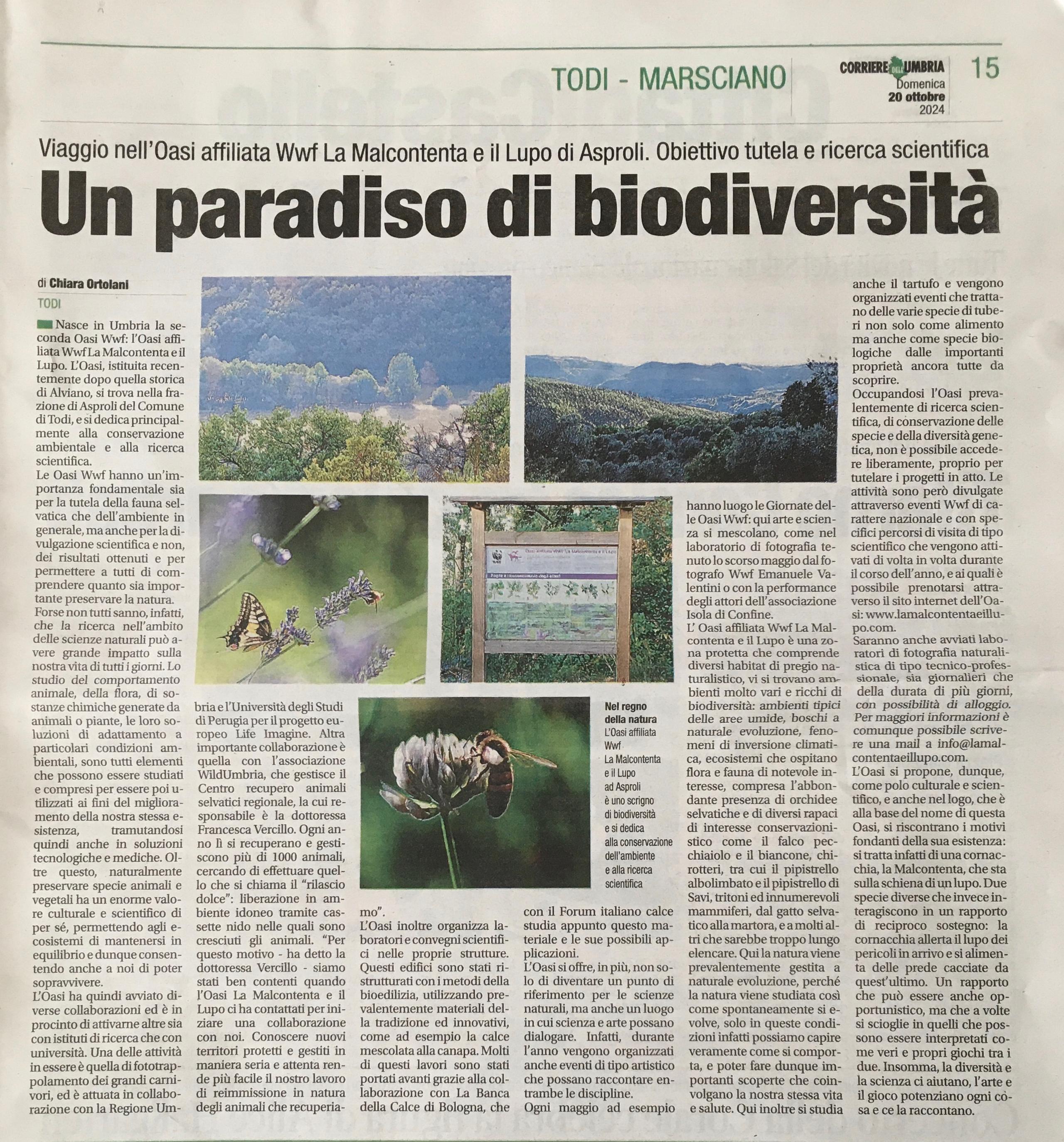 UN PARADISO DI BIODIVERSITÀ