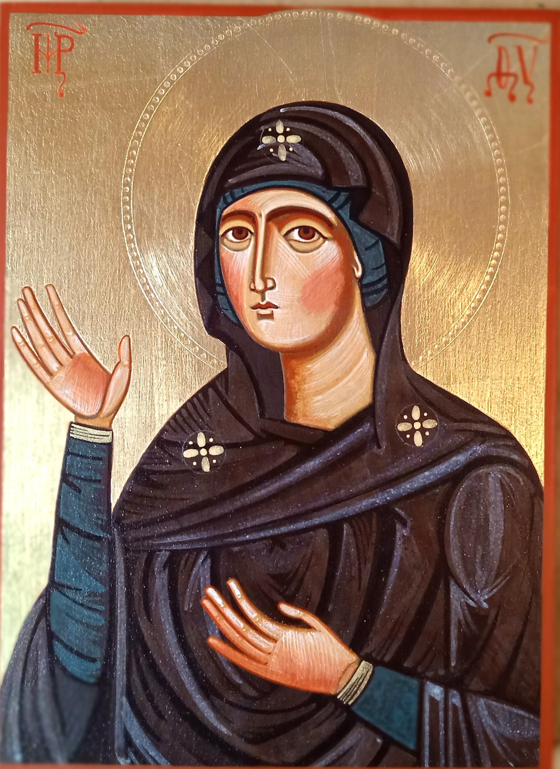icona Madre di Dio Advocata dipinta a mano, icona mariana, icona bizantina della Madonna