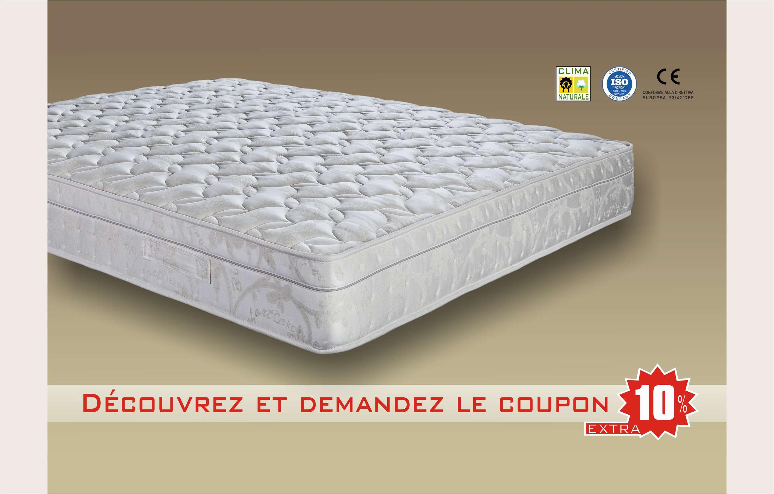 matelas signoria à ressorts indépendants amovible avec laine et coton