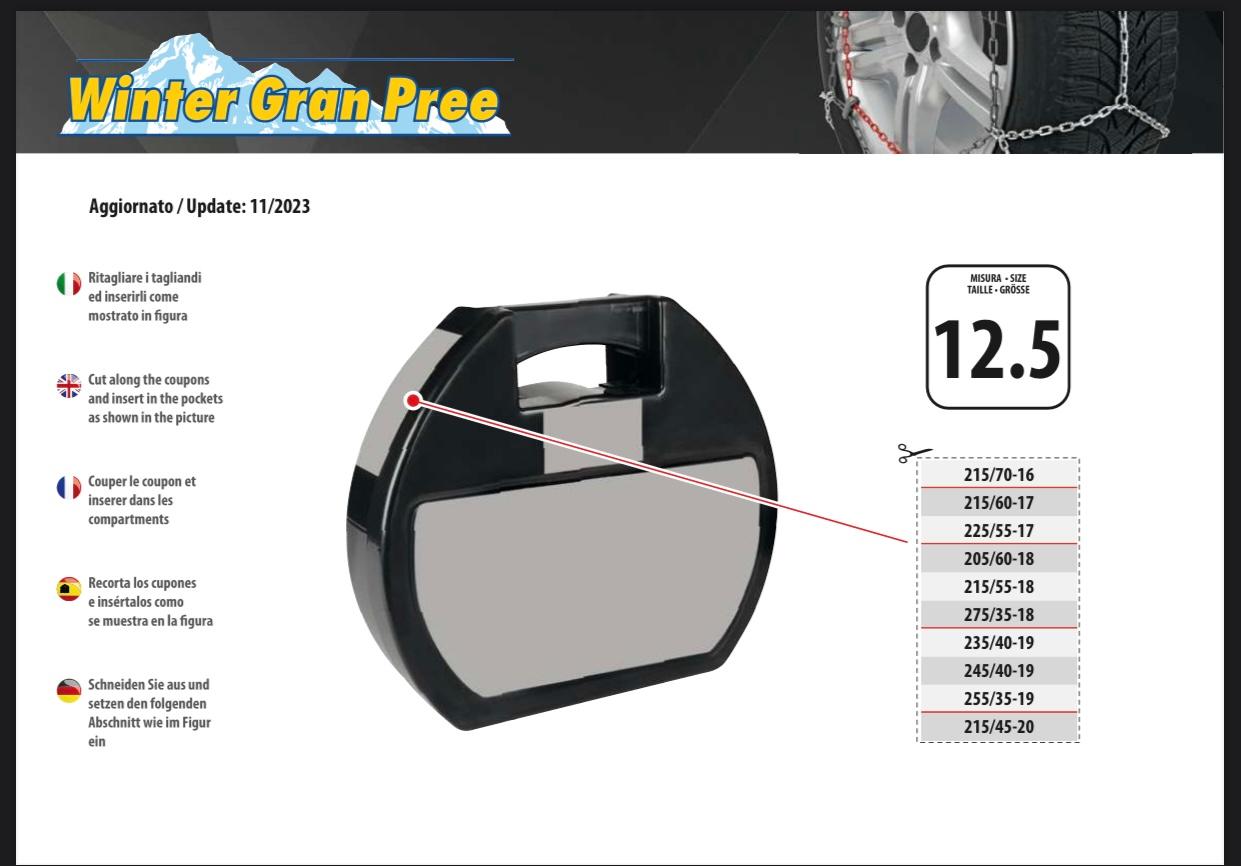 Catene Neve NX-7 SNOW DRIVE a doppia maglia 7/9 mm di ingombro Gruppo12.5