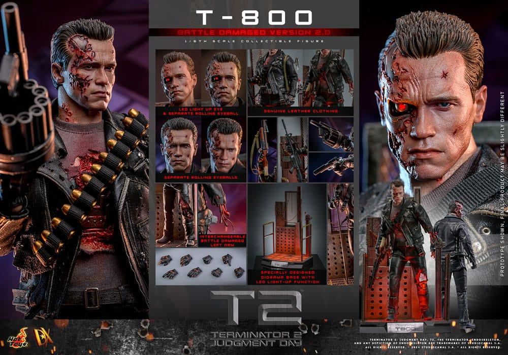 Hot Toys TERMINATOR 2 T-800 Battle Damaged 2.0 FIGURE 1/6