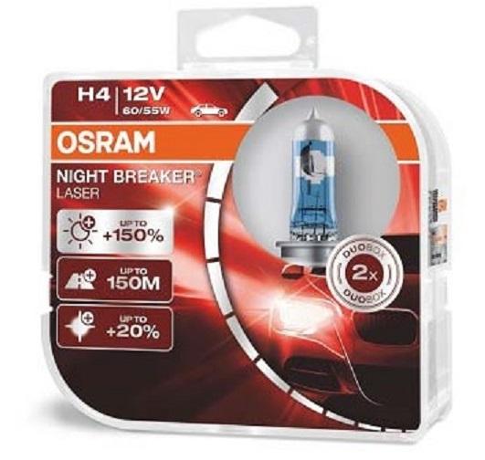 Lampade OSRAM H4 NIGHT BREAKER® LASER Duo Box +150%