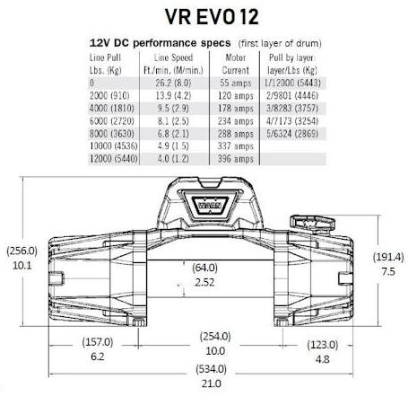 Verricello WARN - VR EVO 12-S CE 12V (Cavo Tessile)
