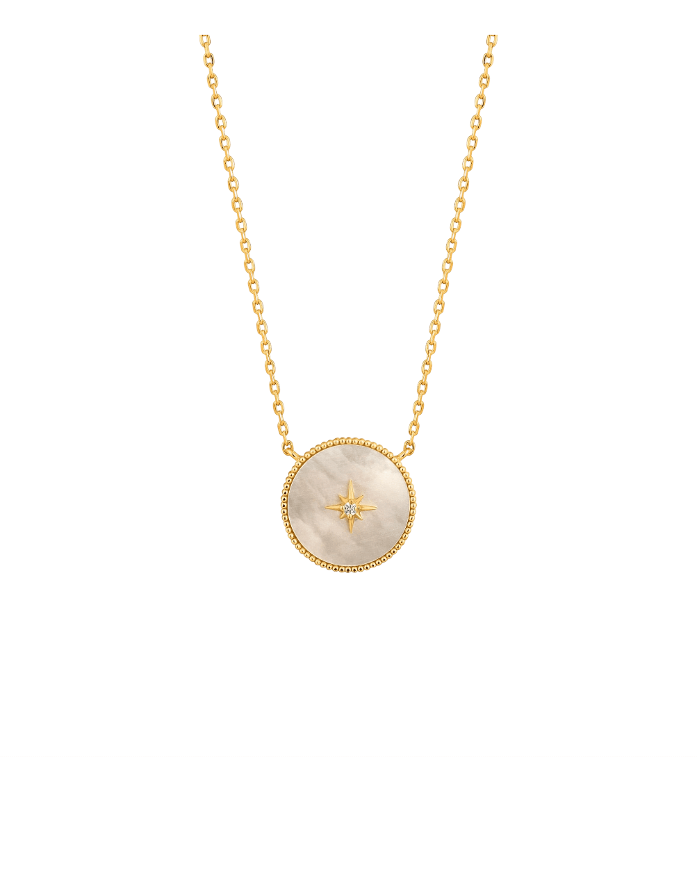 Gold Mother Of Pearl Emblem Necklace Ania Haie