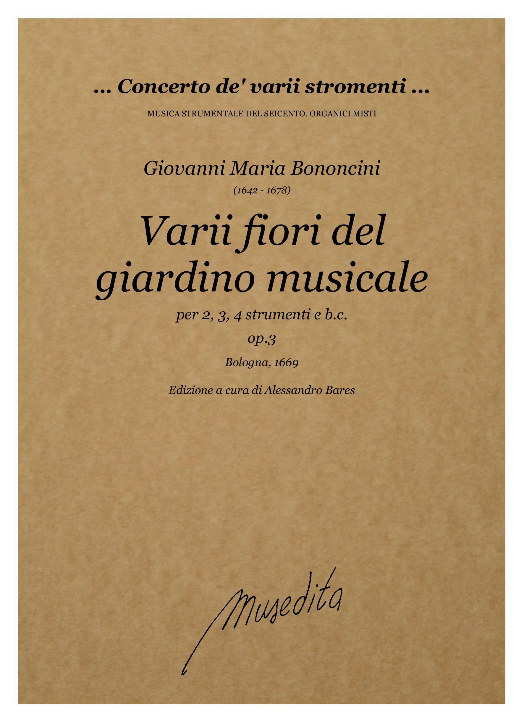 G.M.Bononcini: Varii fiori del giardino musicale op.3 (Bologna, 1669)