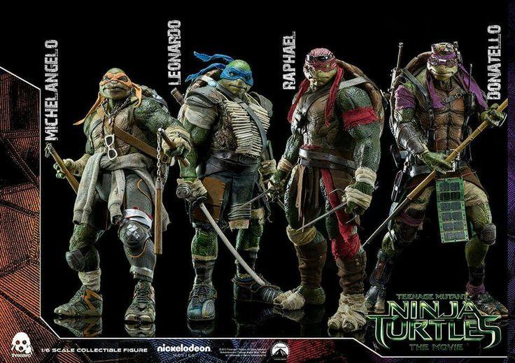 set 4 tartarughe ninja threezero