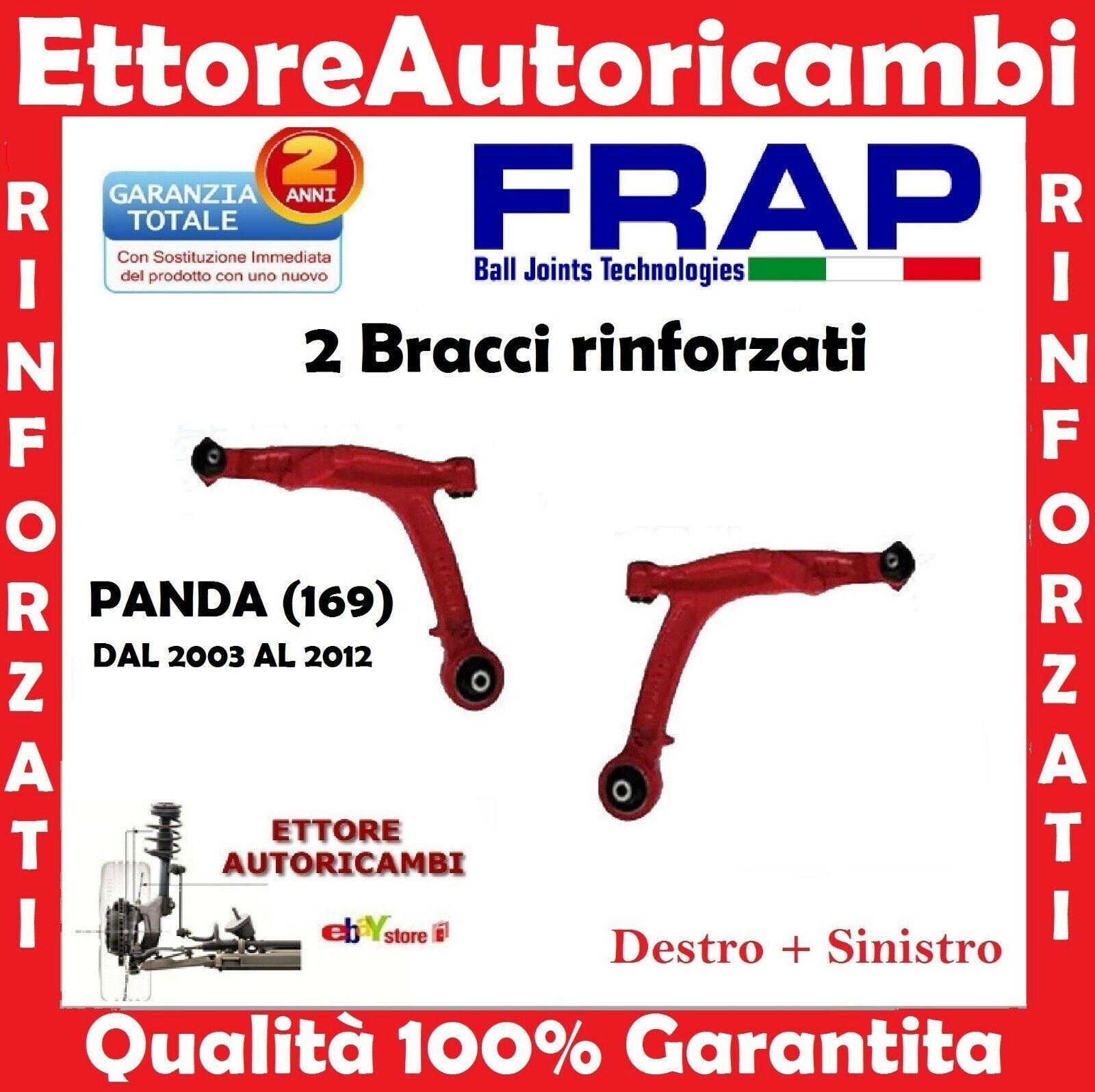 2 BRACCI OSCILLANTI INFERIORI FRAP FIAT PANDA (169) 2003>2012 TRAPEZI RINFORZATI