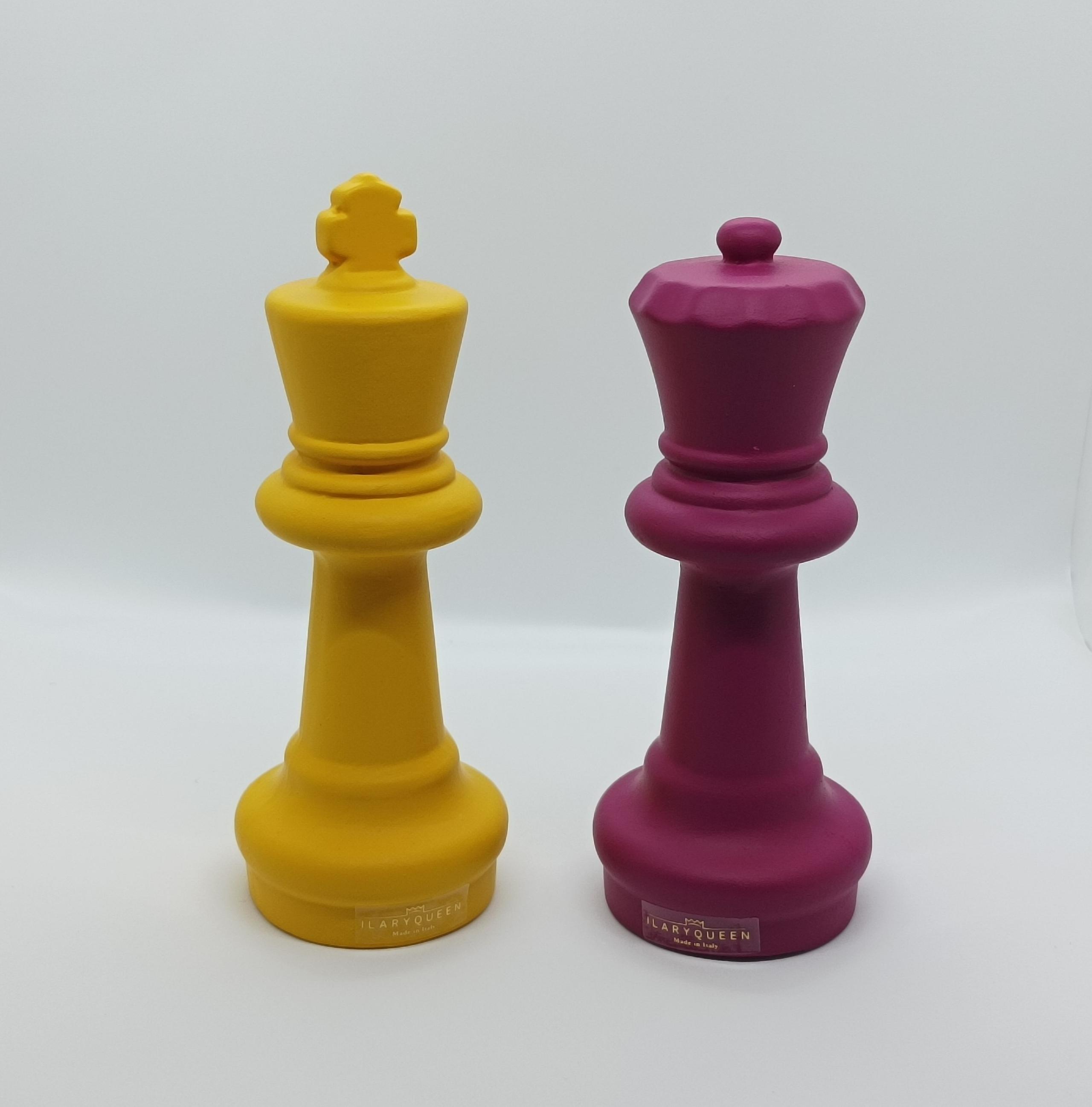 Ilary Queen - Collezione Inghilterra - Coppia scacchi Senape/Magenta