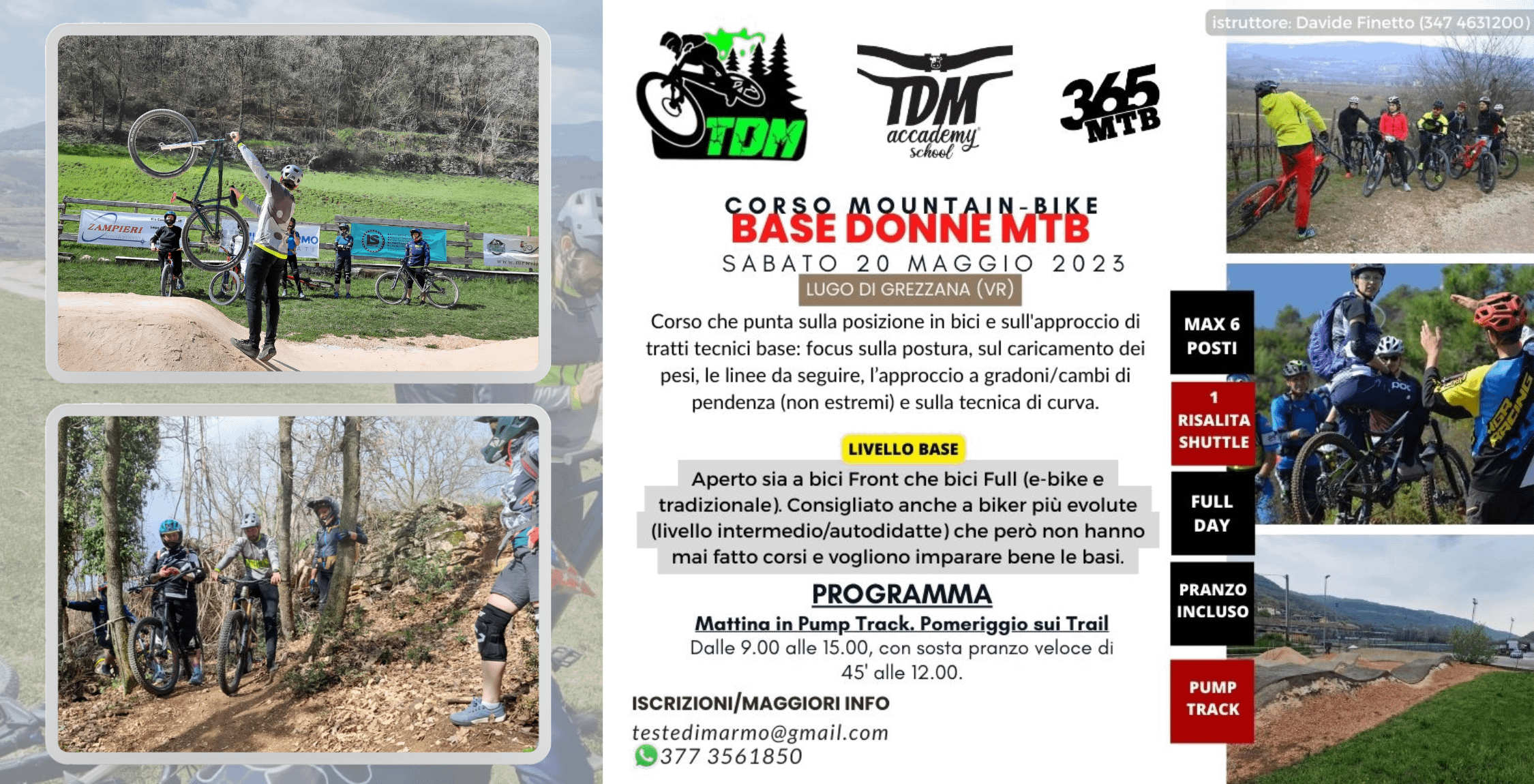 CORSO MTB DONNE LIVELLO BASE - SABATO 20 MAGGIO