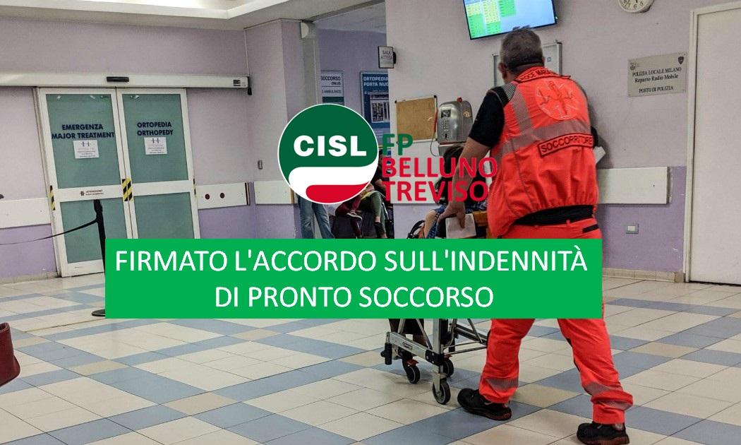 CISL FP Belluno Treviso. Sanità. Firmato l'accordo sulle indennità di Pronto Soccorso CCNL Sanità Pubblica