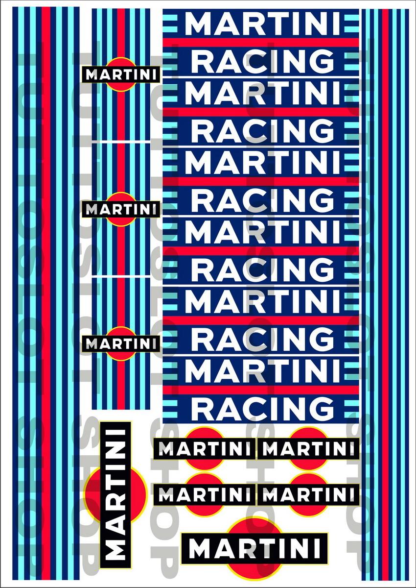 Foglio adesivi in vinile con logo Martini Racing - Self adhesive vinyl Martini Racing logo sticker