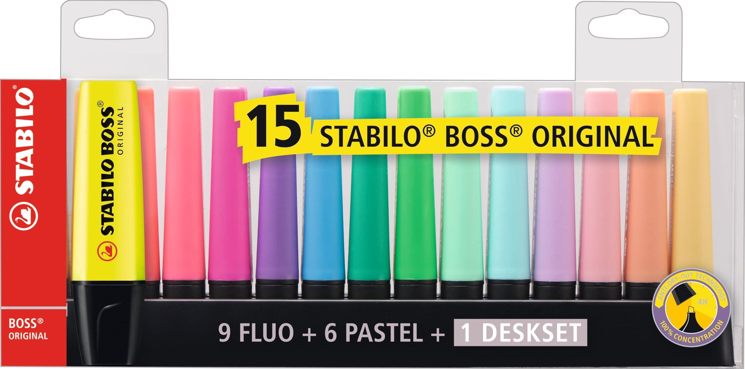 STABILO BOSS DESKSET 15 EVIDENZIATORI ASSORTITI