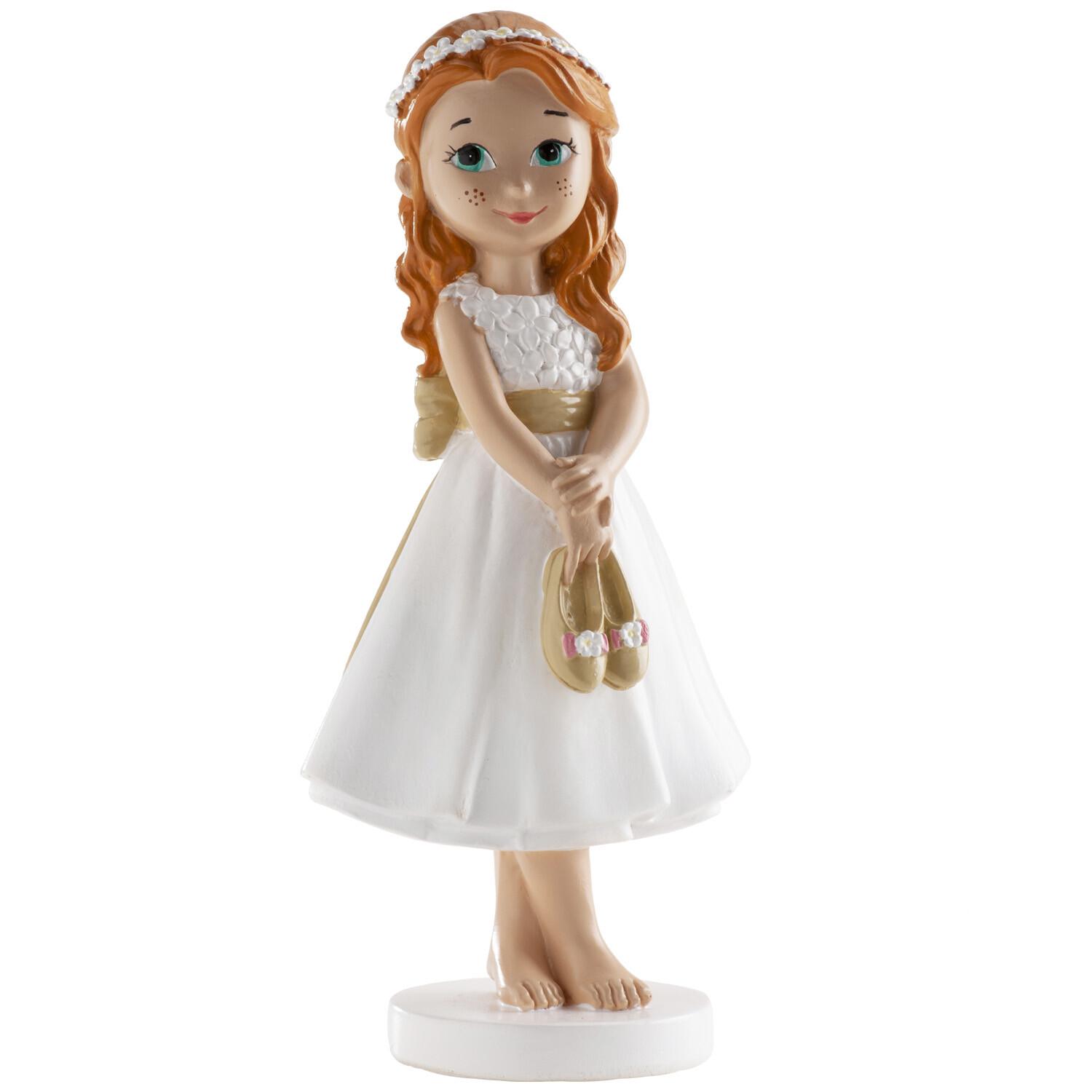 CAKE TOPPER BIMBA COMUNIONE /CRESIMA A PIEDI NUDI 13 CM