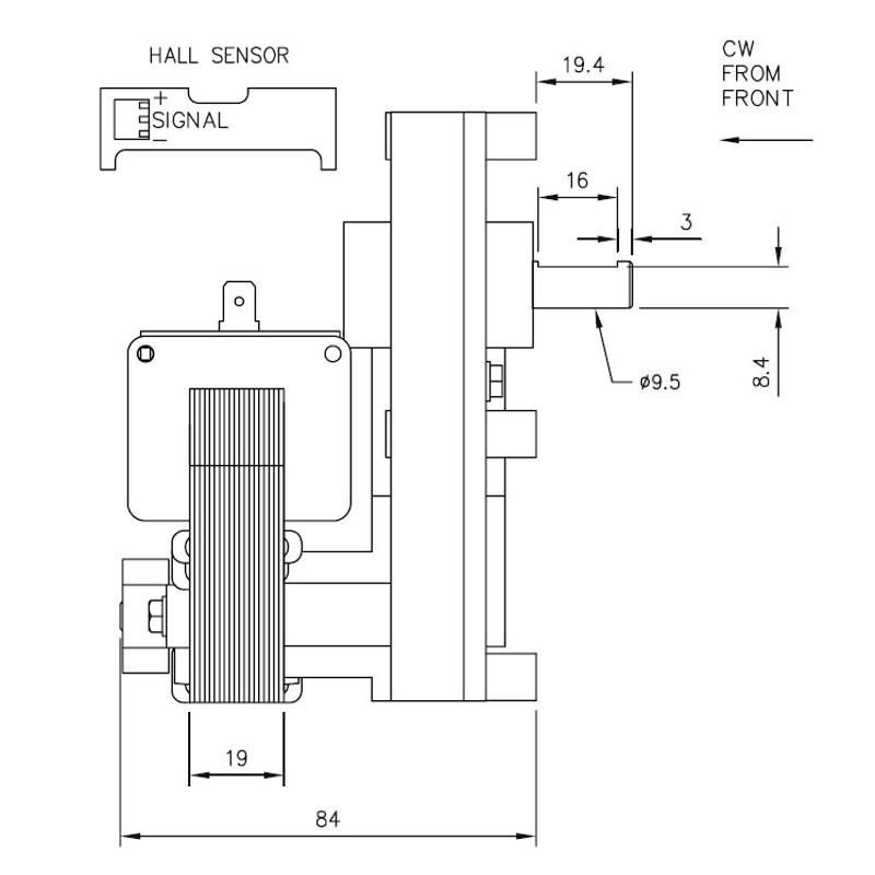 14702026 Motoriduttore Mellor per stufe e caldaie a pellet con encoder   Velocità: 1 rpm.