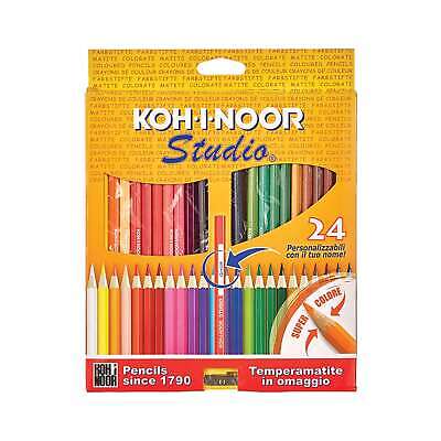 KOH I NOOR - Studio - Set 24 matite colorate personalizzabili con nome