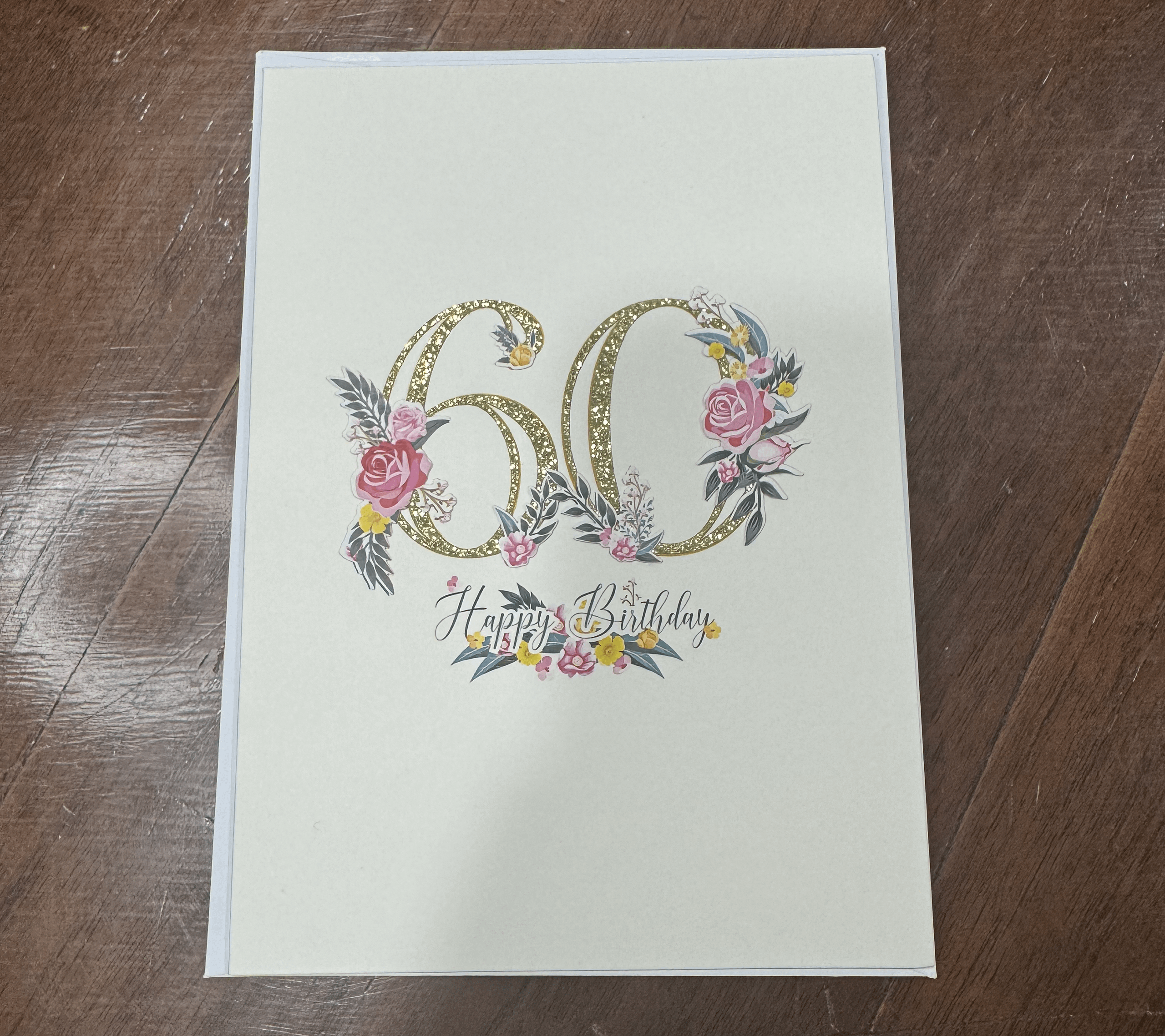 Happy Birthday 60 Flowers Pop-Up Card