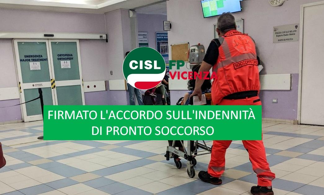 CISL FP Vicenza. Sanità. Firmato l'accordo sulle indennità di Pronto Soccorso CCNL Sanità Pubblica
