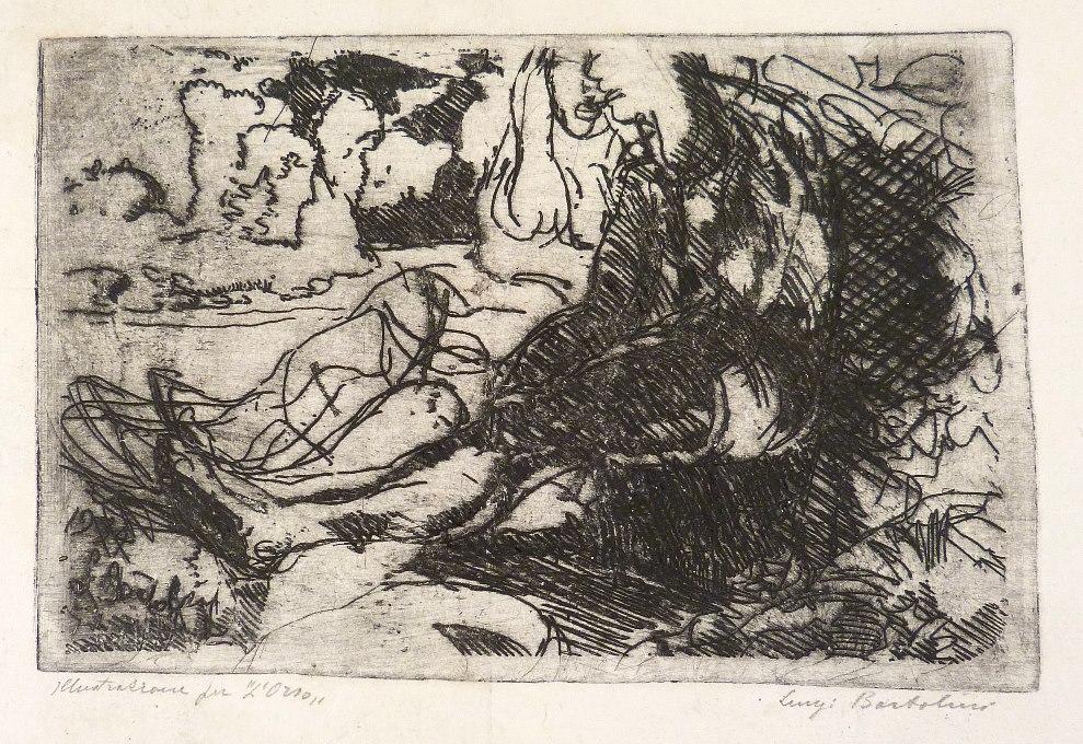 Luigi Bartolini, Acquaforte, Illustrazione per "L'Orso" 1933-34